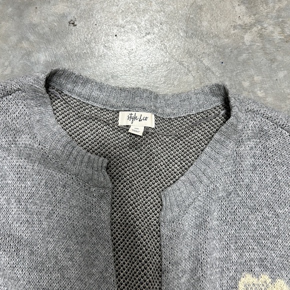 Style&Co grey w/tan n black‎ pen front cardigan / Size XXL / S-60 - Picture 4 of 5